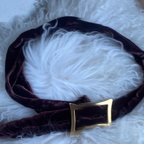 Anthropologie Purple Velvet Belt  OS main image 5